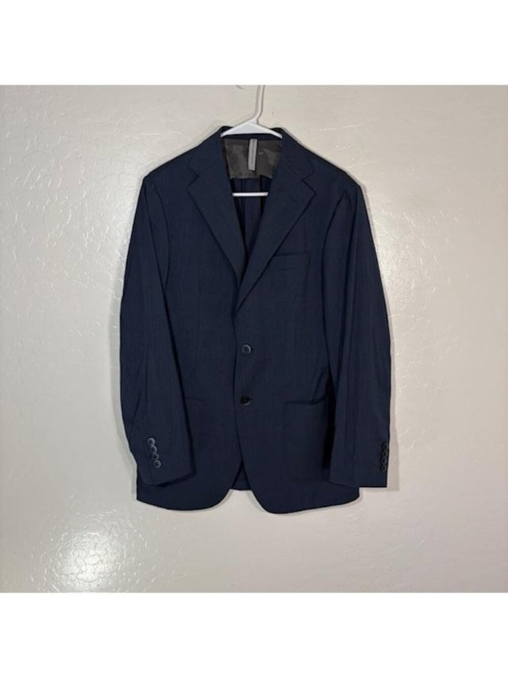 Samuelsohn Blazer Mens 38 Blue Check Wool Stretch Sport Coat Loro Piana Italy